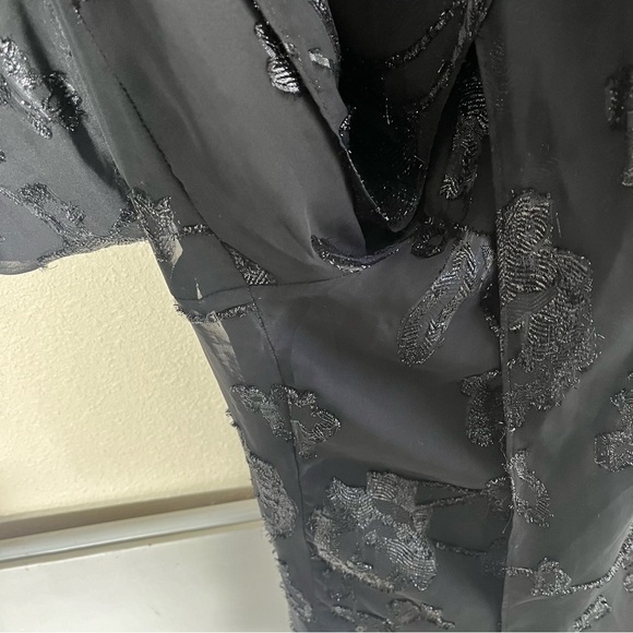 ADRIANNA PAPELL Plus Size Black Floral Chiffon One-Shoulder Jumpsuit - Picture 7 of 12